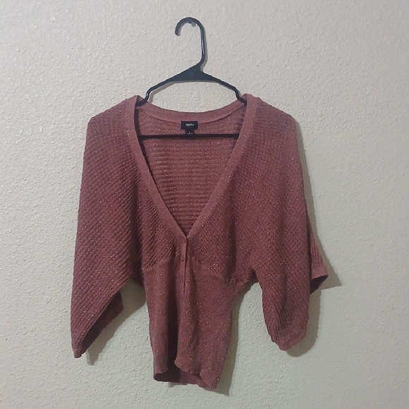 "Make Offer" Mossimo Pink V-Neck Sweater Cropped Style - Picture 1 of 5